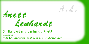 anett lenhardt business card